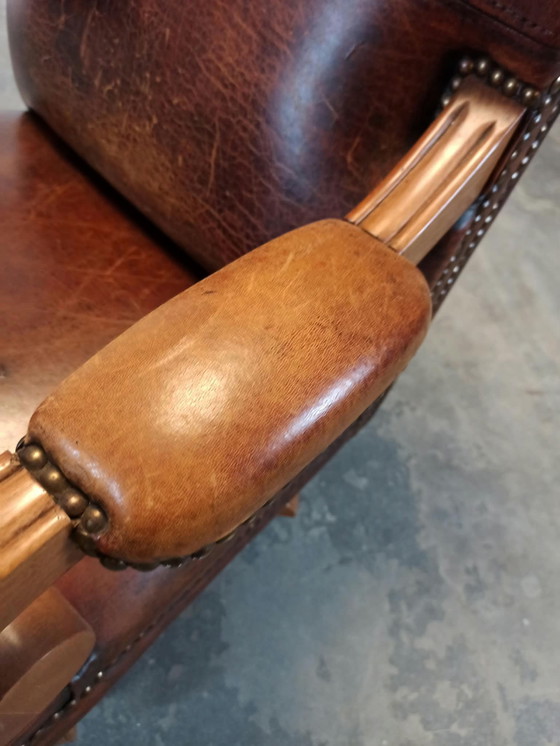 Fauteuil de capitaine pivotant en cuir – Bois (photo 14 of 15)