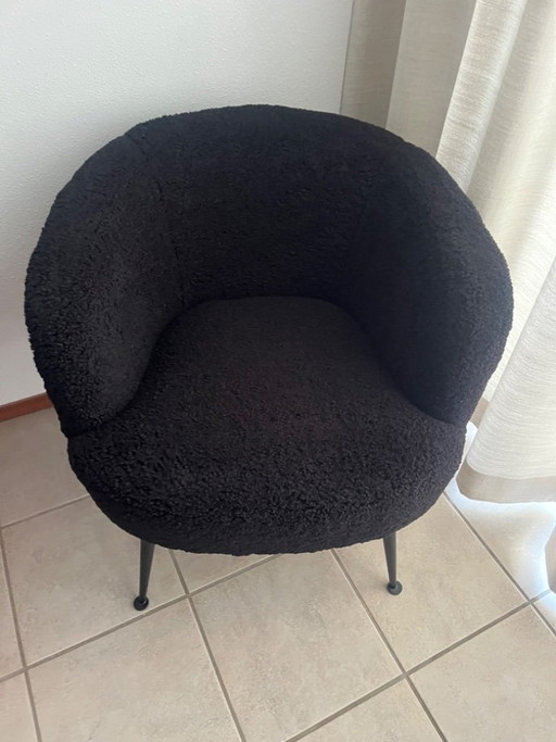 Sillón de peluche negro – fauteuils, Metal, Textile (photo 2 of 5)