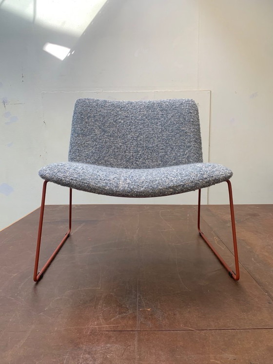 Image 1 of Sedia di design restaurata – Lana bouclé e acciaio inossidabile