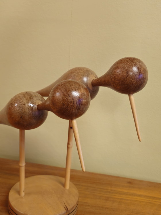 Image 1 of Decorazione in legno d'epoca Pittime reali Pittime reali Uccelli