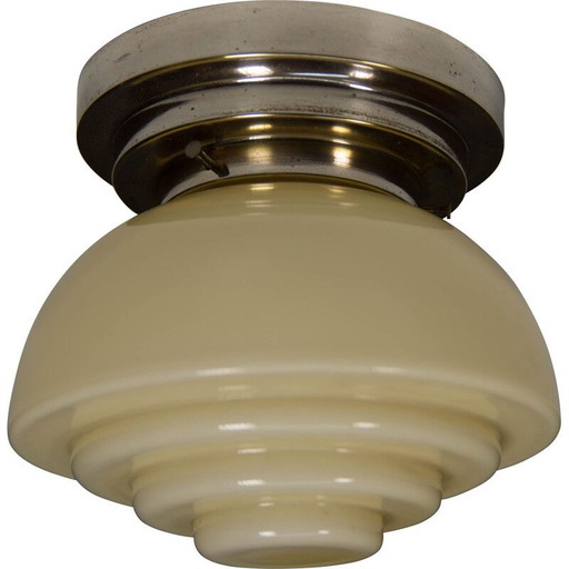 Lámpara de techo art déco cromada vintage, 1930