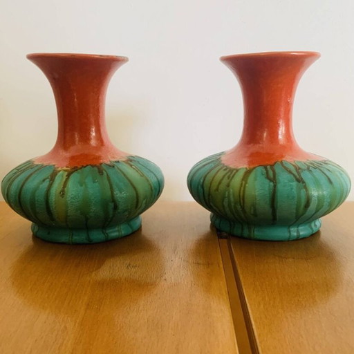 Pair of vintage West German vases – vazen, Ceramic