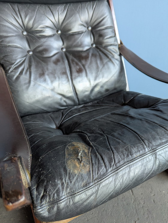 Image 1 of Mid century brutalist safari fauteuil- Aarflot Møbler 