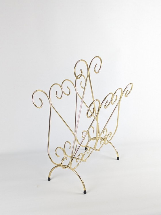 Image 1 of Porte-revue filaire doré 1960