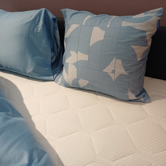 Image 1 of Ressort boxspring Auping Original aspect cuir marine