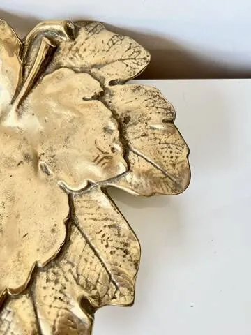 Decoratieve bladschotel – Verguld brons – Vroeg 20e eeuw – Servies, Art Deco (photo 5 of 10)