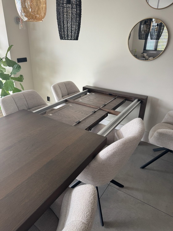 Mesa de comedor extensible de nogal – Mesas de comedor, Metal, Madera (photo 7 of 8)
