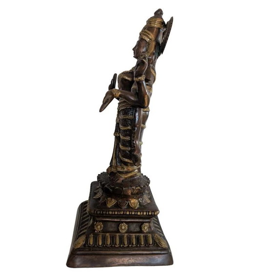 Estatua de Bronce Lakshmi – Diosa India del Sur de la Prosperidad sobre Base de Loto | 1stbuddha – Esculturas (photo 3 of 10)