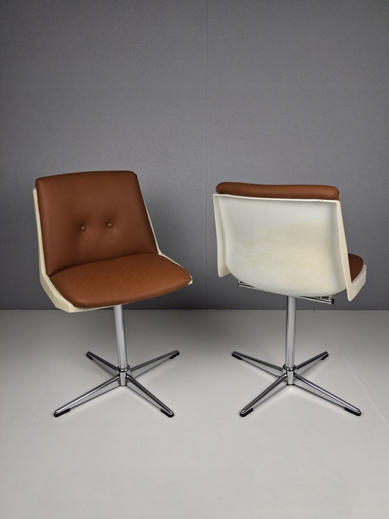 Image 1 of 4 x Vintage Design Swivel Chairs by Jean-Paul Emonds-Alt, Belgium 1970s