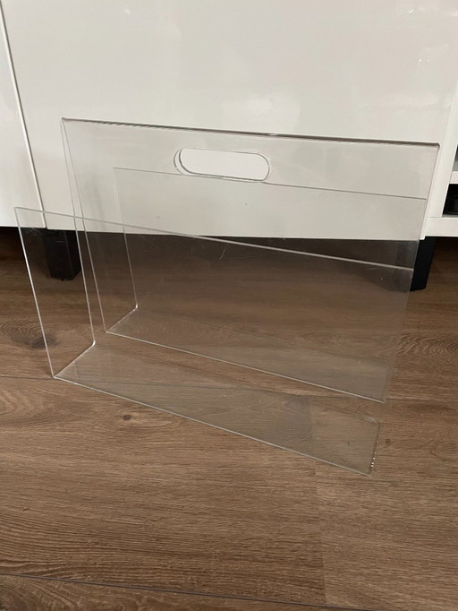 Portariviste/giornali vintage in plexiglass