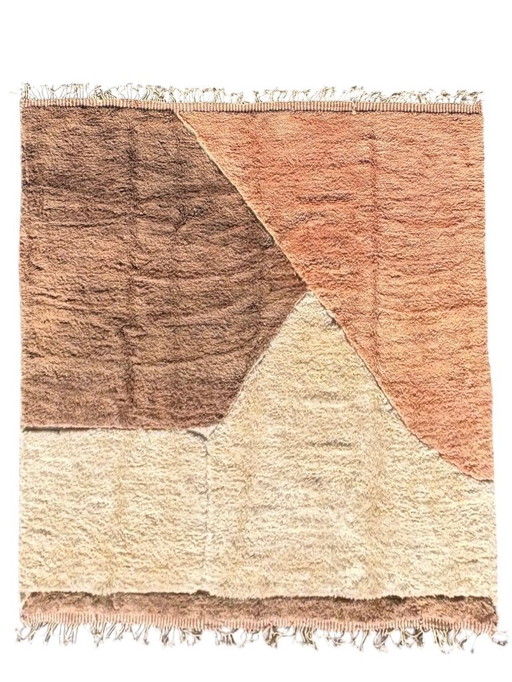Moroccan wool rug 300x400 cm– Handmade geometric rug – Contemporary Berber carpet