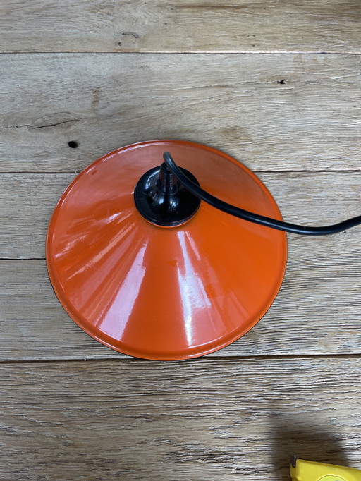 Vintage lampenkap oranje metaal