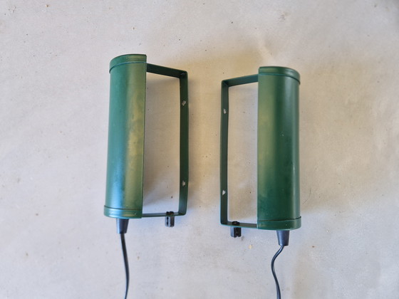 Image 1 of Set aus zwei postmodernen grünen Nachttischlampen