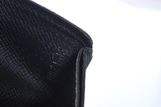 Image 1 of Louis Vuitton, schwarze Geldbörse aus genarbtem Leder mit LV-Logo