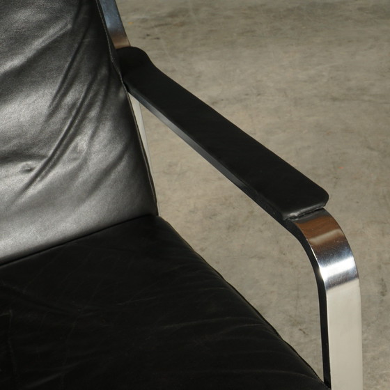 Image 1 of Vintage Designer Armchair - Black Leather - 1960s