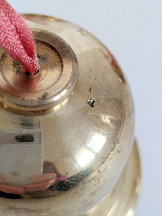 Image 1 of Set di 3 campanellini vintage in ottone scandinavi | Design a forma di cuore, decorazioni natalizie anni '80