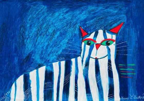 Image 1 of Franz L Lauter - Chat Bleu - Sérigraphie