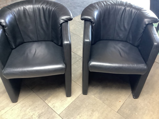 Image 1 of 2x Rolf Benz Fauteuil 390 Zwart