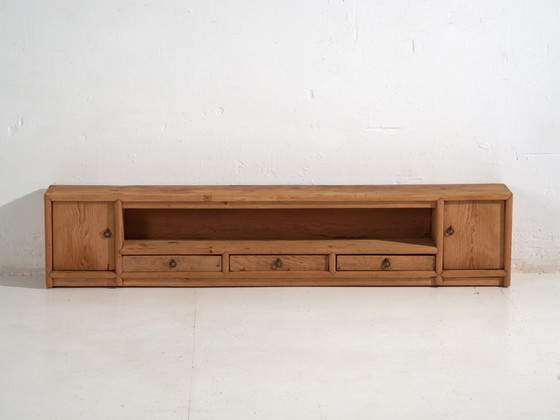 Antique solid wood low cabinet – Gansu Chinese low console with drawers – circa 1880–1920 (photo 39 of 40)