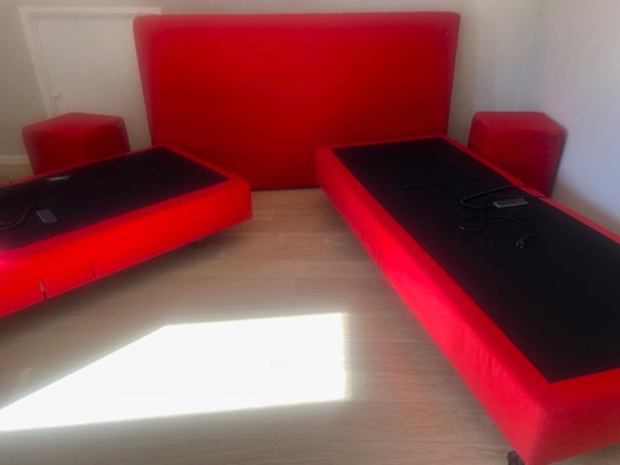 Image 1 of Somier Auping de 180 x 210 cm, 2 camas eléctricas ajustables, incluye 2 taburetes