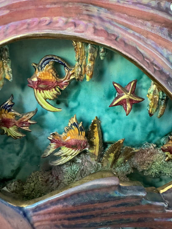 Image 1 of Grote keramische vis lamp jaren 50