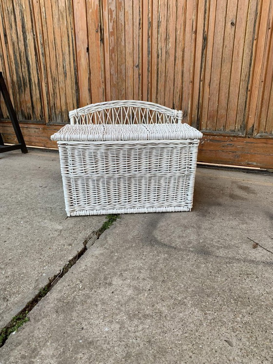 Baule Vintage in Vimini Bianco – Cassettiere (photo 4 of 5)