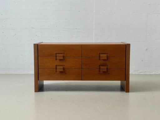 Mid-century oak sideboard in brutalist style, 1960s – dressoirs, Wood (photo 2 of 12)