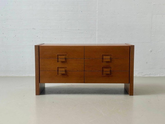 Mid-century oak sideboard in brutalist style, 1960s – Wood (photo 2 of 12)