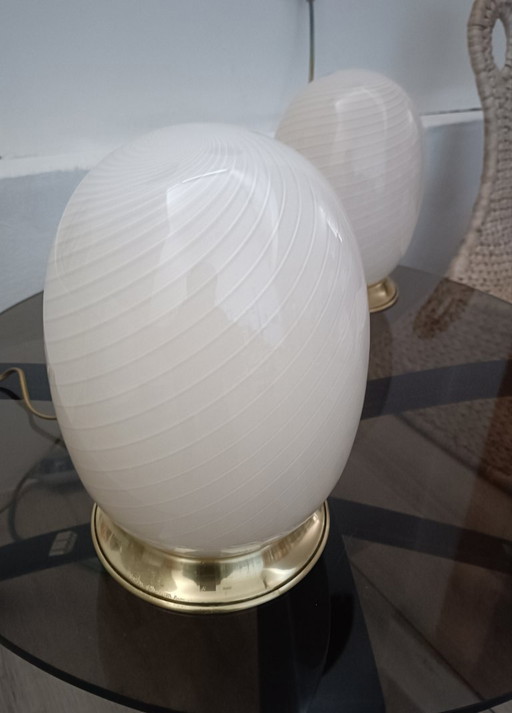 Paire de lampes verre de Murano 1970s