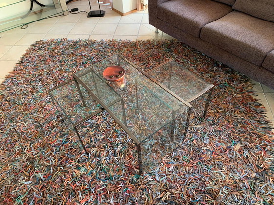 Image 1 of Tappeto Wildwest in pelle annodato a mano, design vintage anni '80, di Mobitare AG.