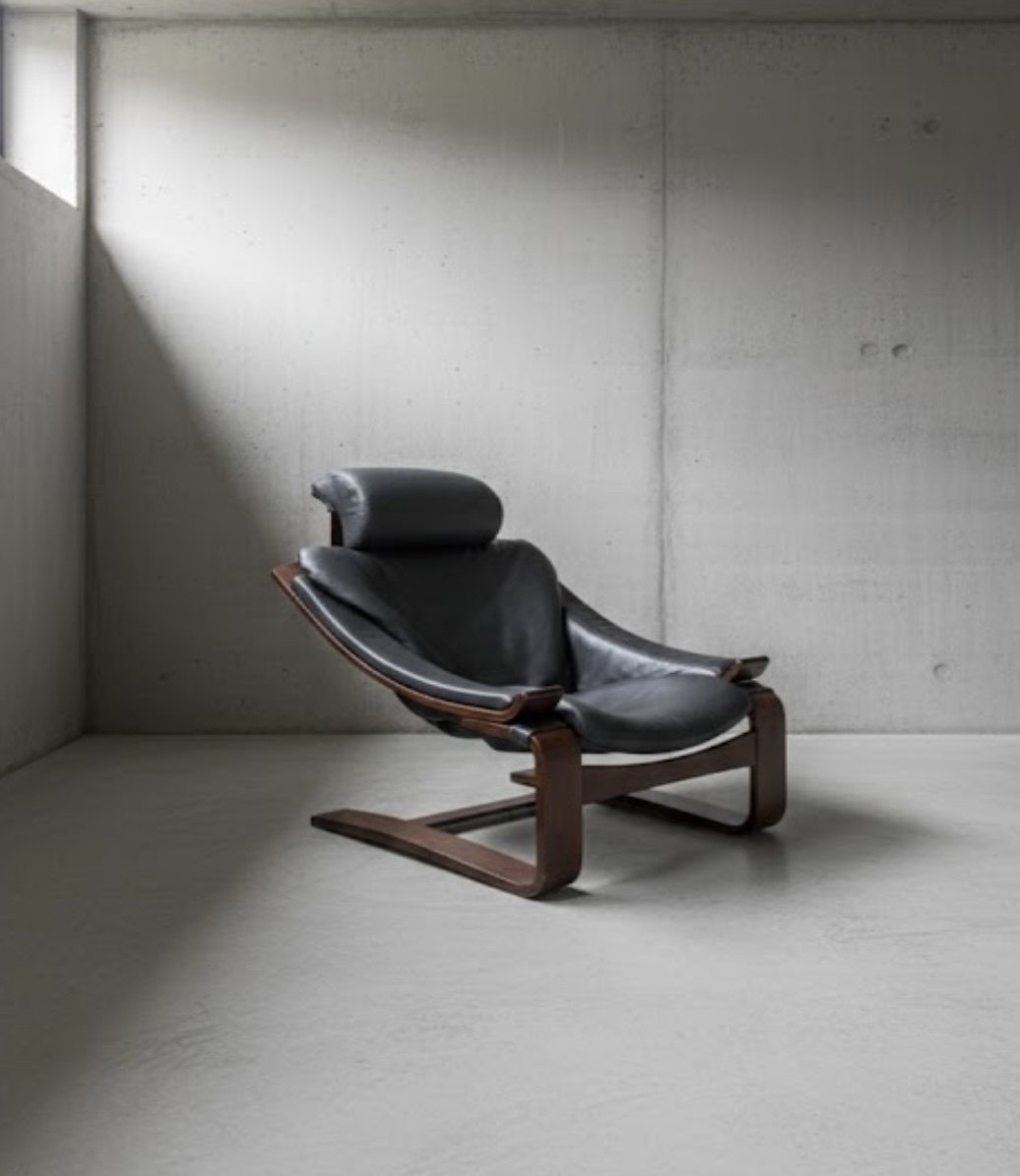 ビンテージ1pソファー　Kroken アームチェア Kroken recliner - Scandinavian design - 70s design - green leather
