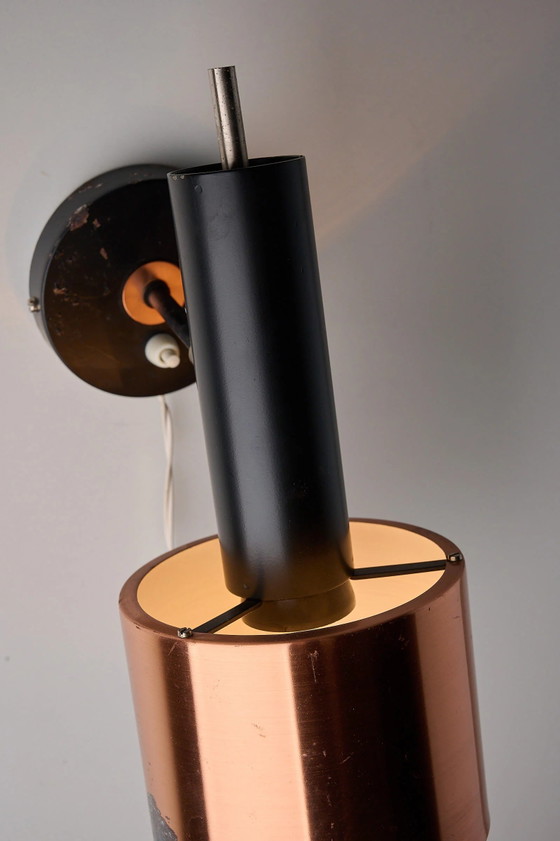 Copper and Black Metal Wall Sconce, Scandinavia – Wall lights, Scandinavian (photo 6 of 12)