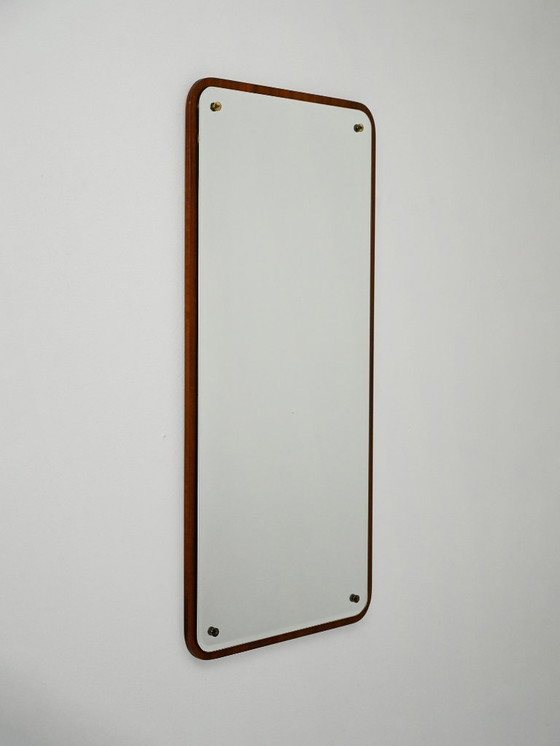 Image 1 of Zweedse rechthoekige teakhouten spiegel "Sara" model