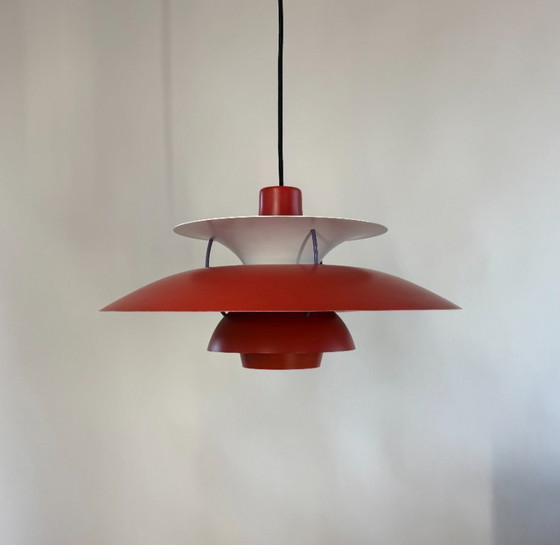 Image 1 of Lámpara colgante danesa Louis Poulsen PH5 roja