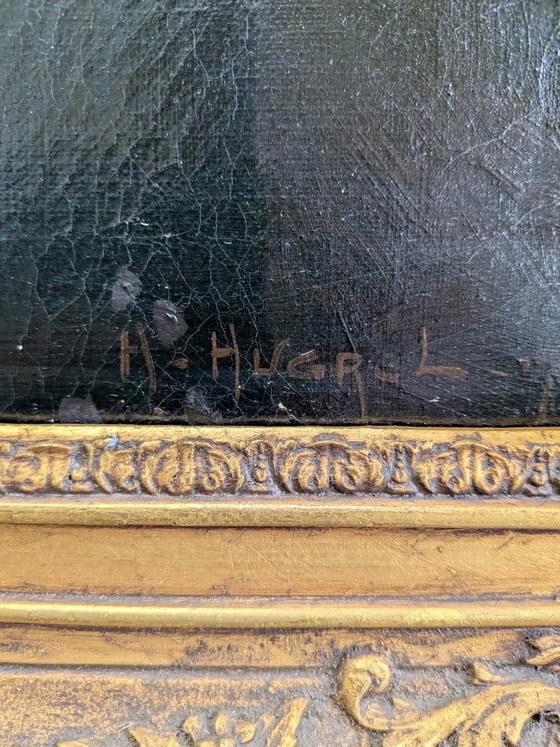 "Portret van een dame" van Claude Honoré Hugrel ( ) – Schilderijen & Tekeningen, Canvas (photo 6 of 6)