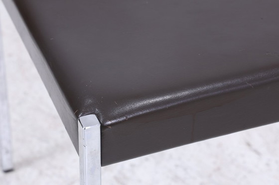 Image 1 of Vintage leather stool | Mid - Century stool chrome | retro chair 60s 70s #07-37