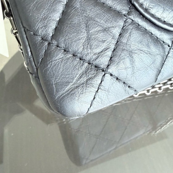 Image 1 of Chanel 2.55 Reissue 226 - Quilted Aged Calfskin Black Ruthenium Silver Hardware