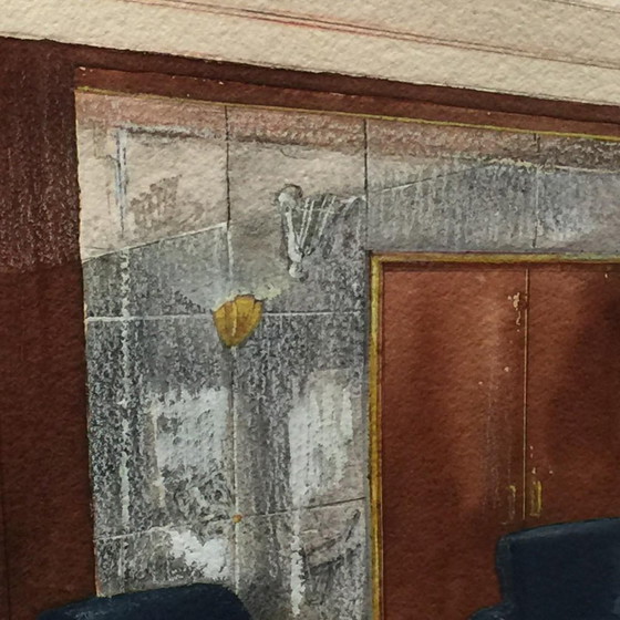 President's Office van Sabam door de Vanderborght Establishments in Brussel, Aquarel, Jaren 1930-1940 (photo 4 of 10)