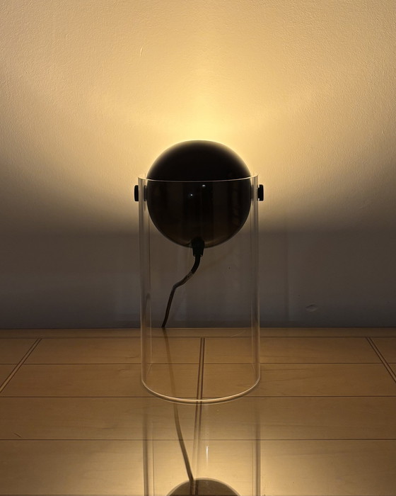 Image 1 of Vintage Eyeball Lamp 1970s Space Age Sputnik design 70s Brown Spot Light with Acrylic Stand Mid Century Modern Industrial Design
