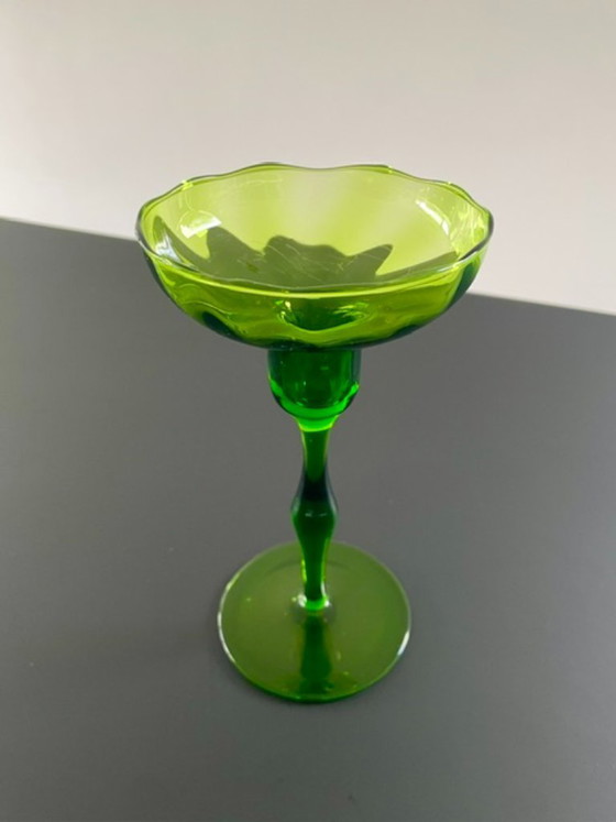 Image 1 of Vintage Scandinavische Glazen Kandelaar