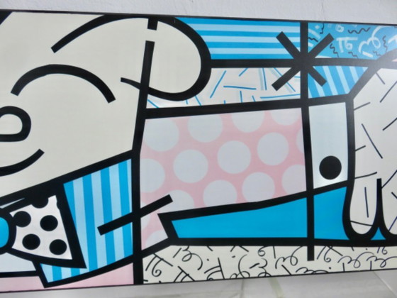 Image 1 of Romero Britto - L'abbraccio - MDF - 136cm x 33cm