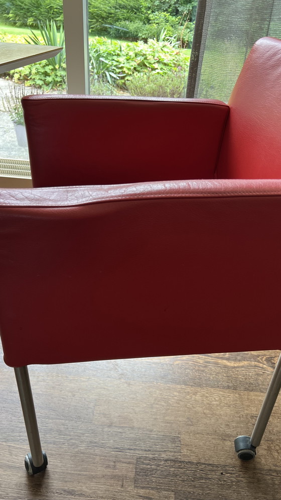 Image 1 of Gheldria Lucca vier rode leren stoelen