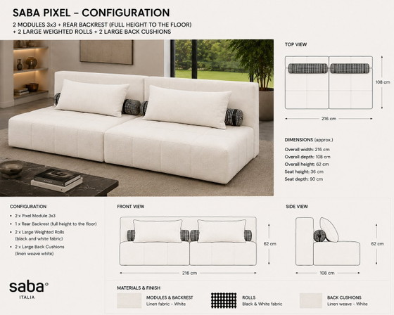 Saba pixel Italia – B&B Italia, Sofás modulares, Textile (photo 5 of 5)