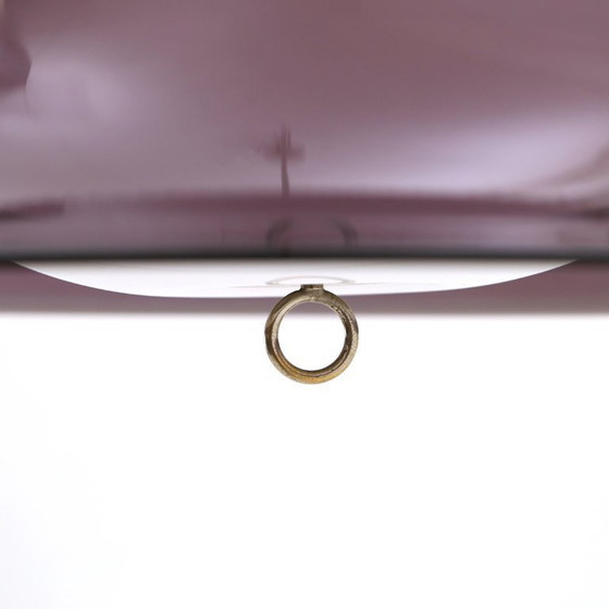 Image 1 of Witte en paarse "KD14" kroonluchter van Sergio Asti voor Kartell, jaren 70.