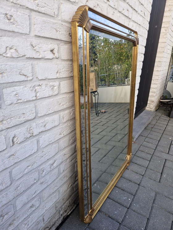 Deknudt mirror with gold-colored frame, 96 × 69 cm, Wood, Glass (photo 6 of 15)