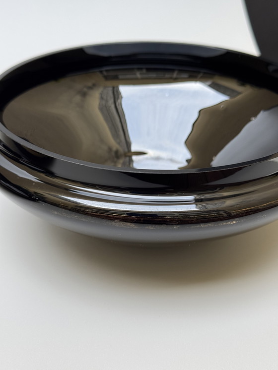 Image 1 of Grande bomboniera in vetro nero, serie "Mimosa" - Boom, Belgio Art Déco - Vetro ialitico -