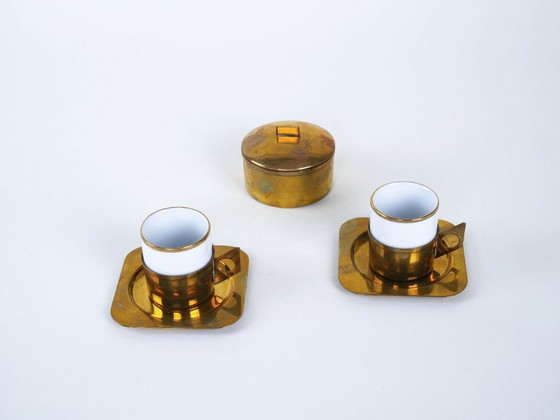 Image 1 of Porseleinen koffieservies, Italiaans design, jaren 70, ontwerper: Claude Delvé, fabrikant: Delfi