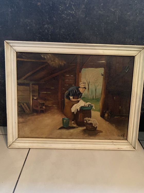 Image 1 of Olieverf schilderij 