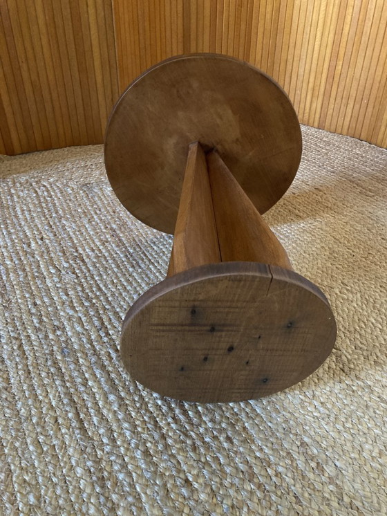 Image 1 of Wooden stool with convex seat