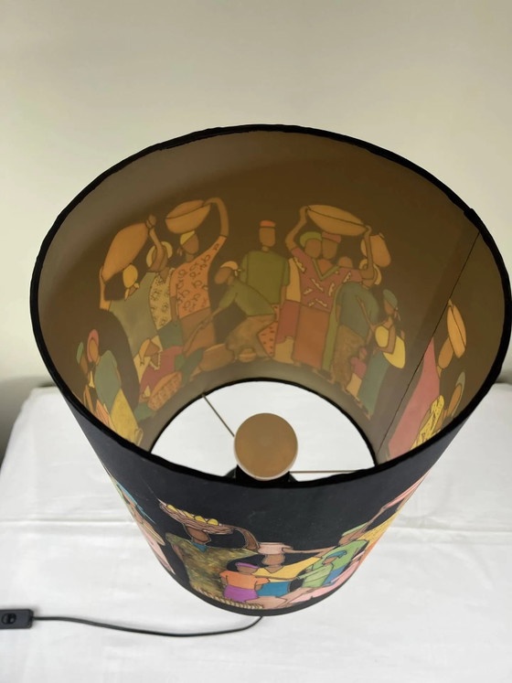 Hand-painted lampshade ambient lamp – Table lamps, Wood, Bohemian (photo 10 of 13)